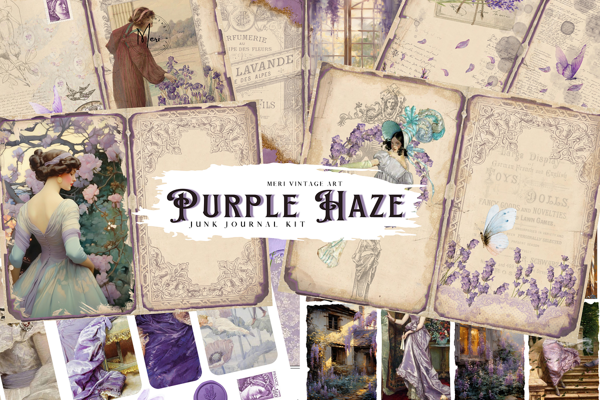 Purple Haze Junk Journal Kit, a Decorative Illustration by meribela (Photo 1 of 6)