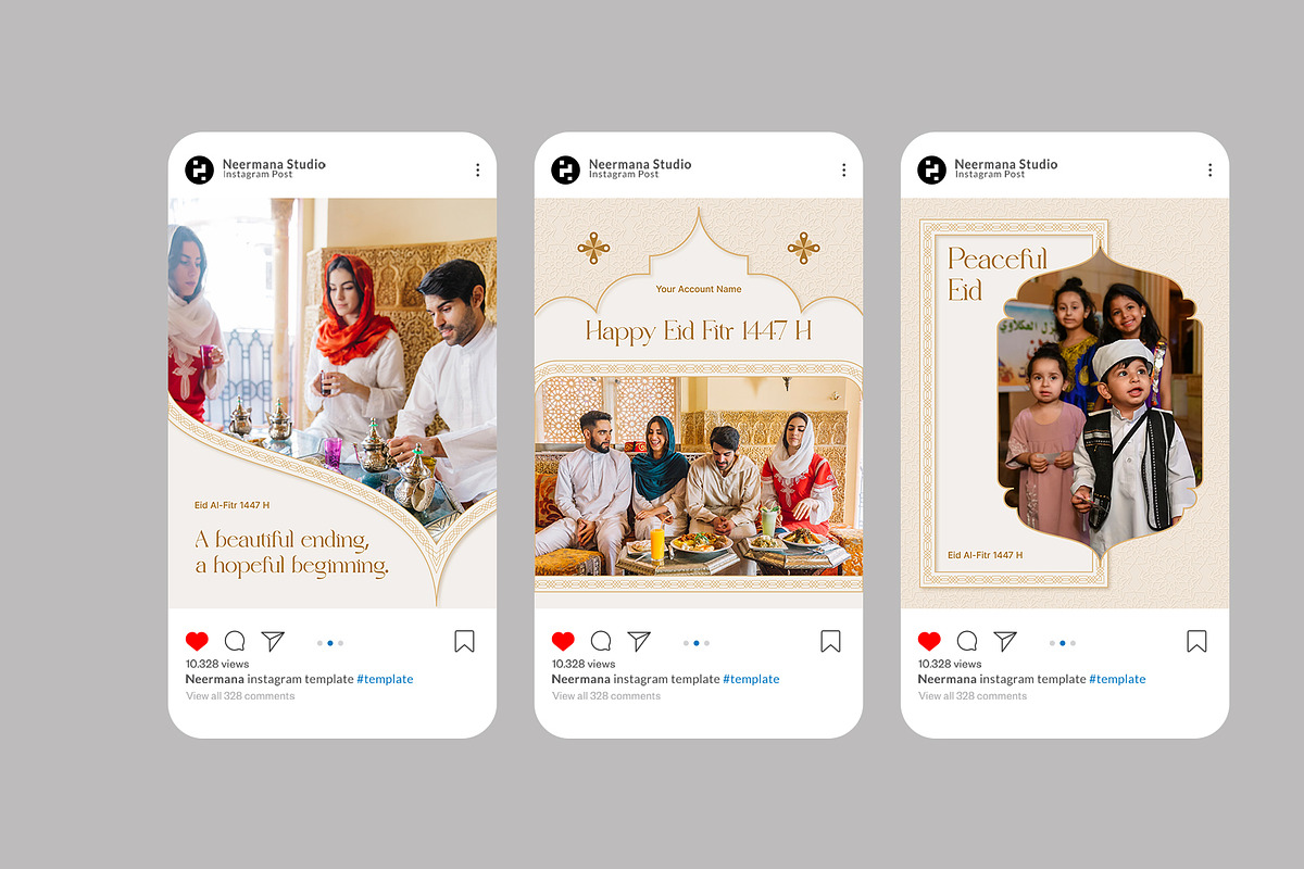 Beige Elegant Eid Instagram Post, a Social Media Template by Neermana (Photo 4 of 4)