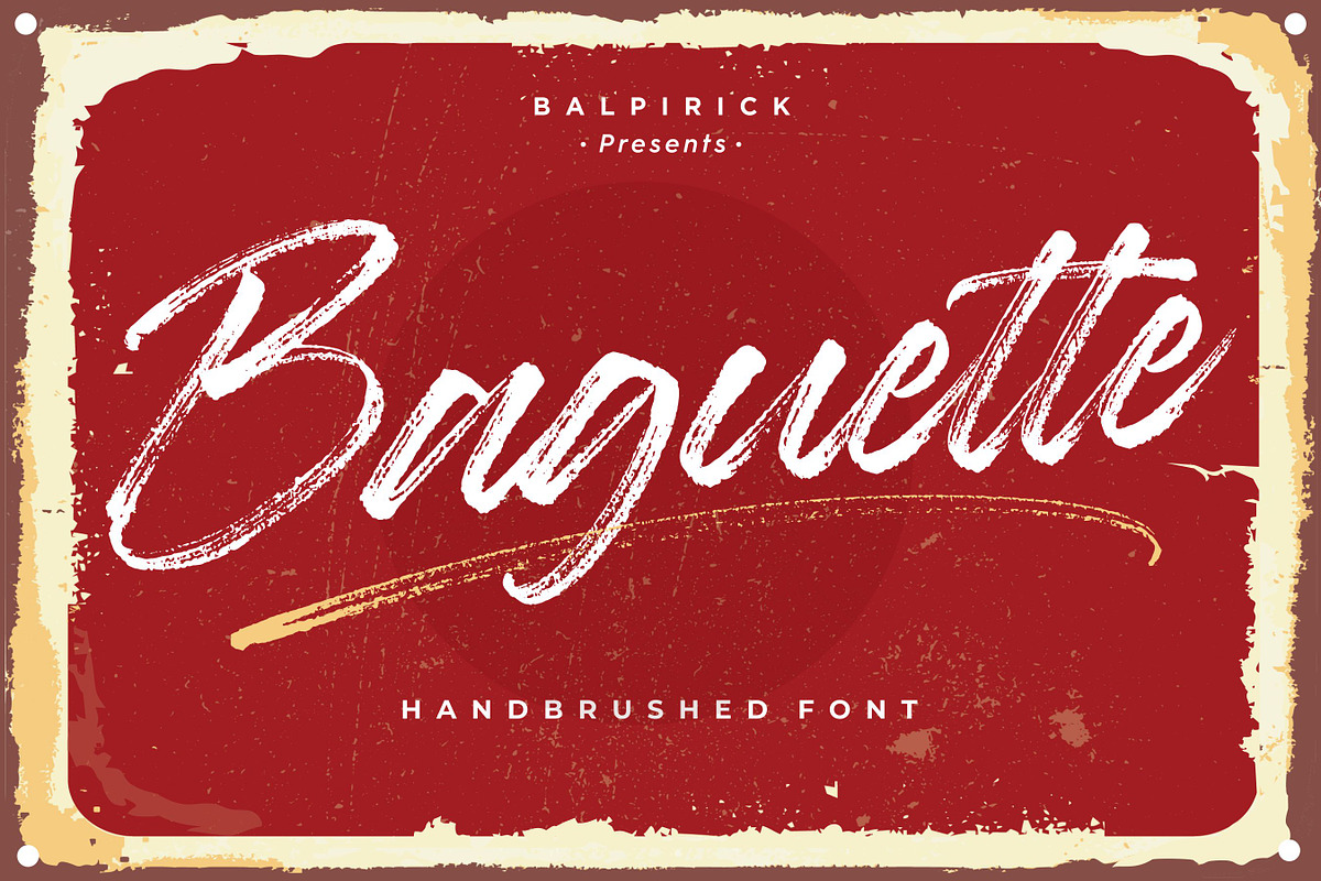 Baguette - Handbrushed Font, a Script Font by Balpirick Studio (Photo 1 of 6)