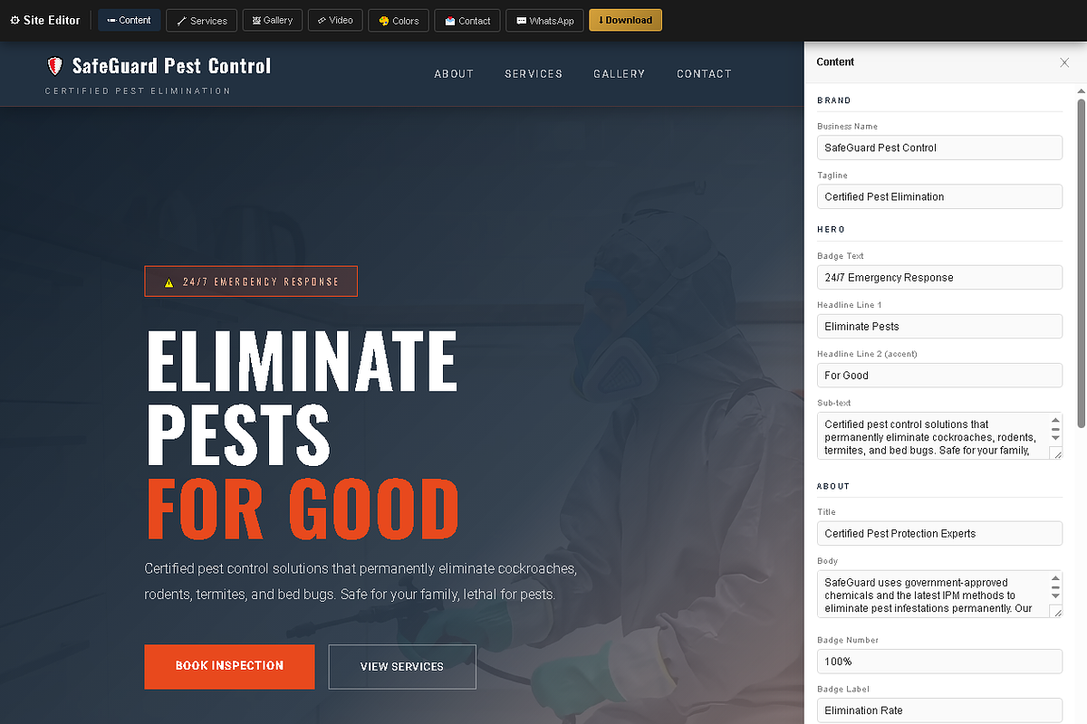 Pest Control Template Editable, a HTML Template by DigitalsDesigns (Photo 1 of 4)