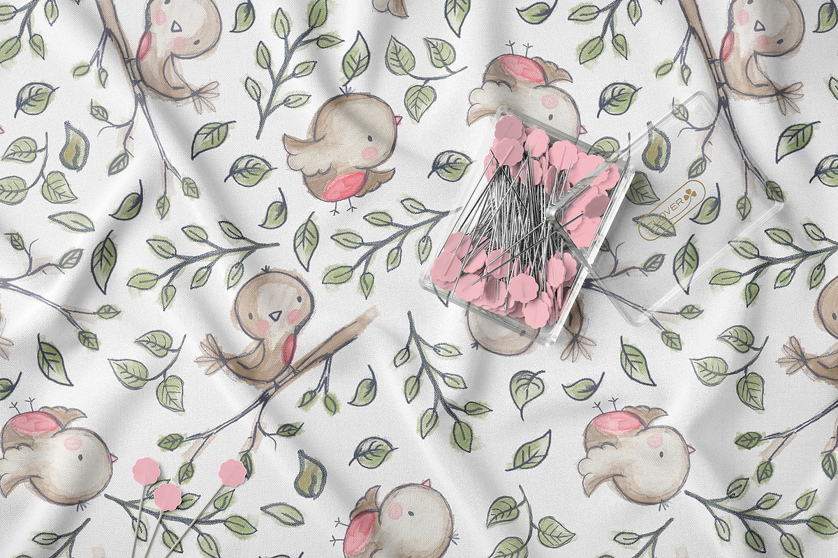 Woodland Birds Pattern, a Pattern Graphic by StudioGlouna (Photo 2 of 4)