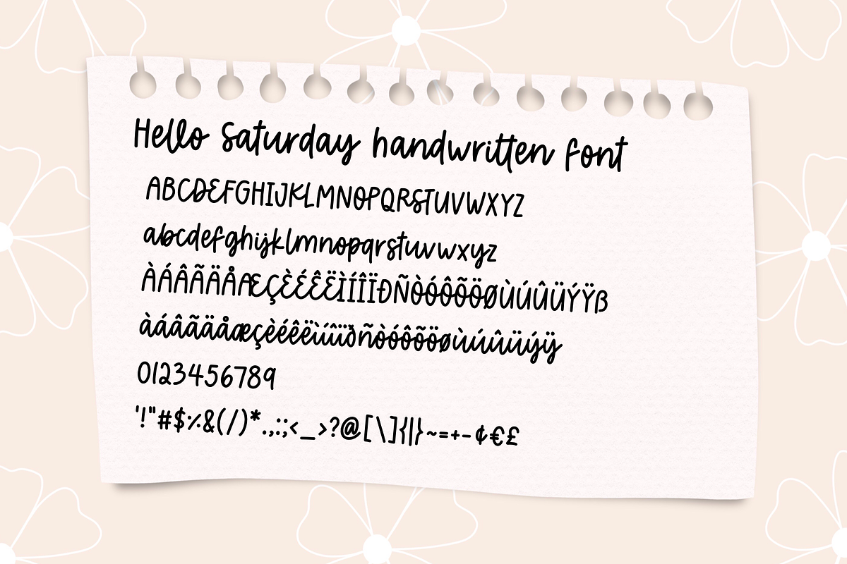 Hello Saturday handwritten font, a Handwritten Font by jyllyco (Photo 6 of 6)