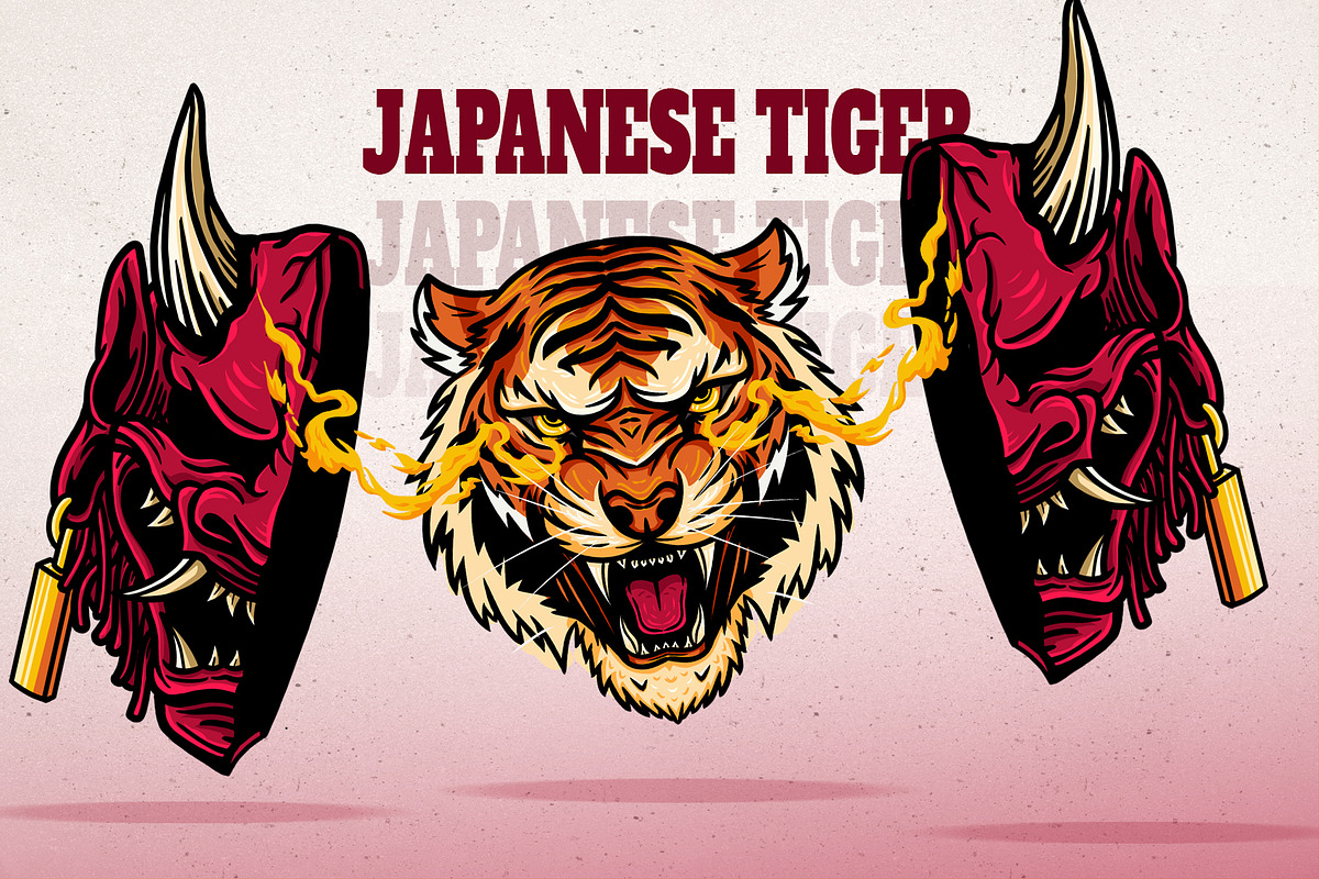 Japanese Tiger Mask Illustration, an Illustration by PunyPundy (Photo 3 of 3)