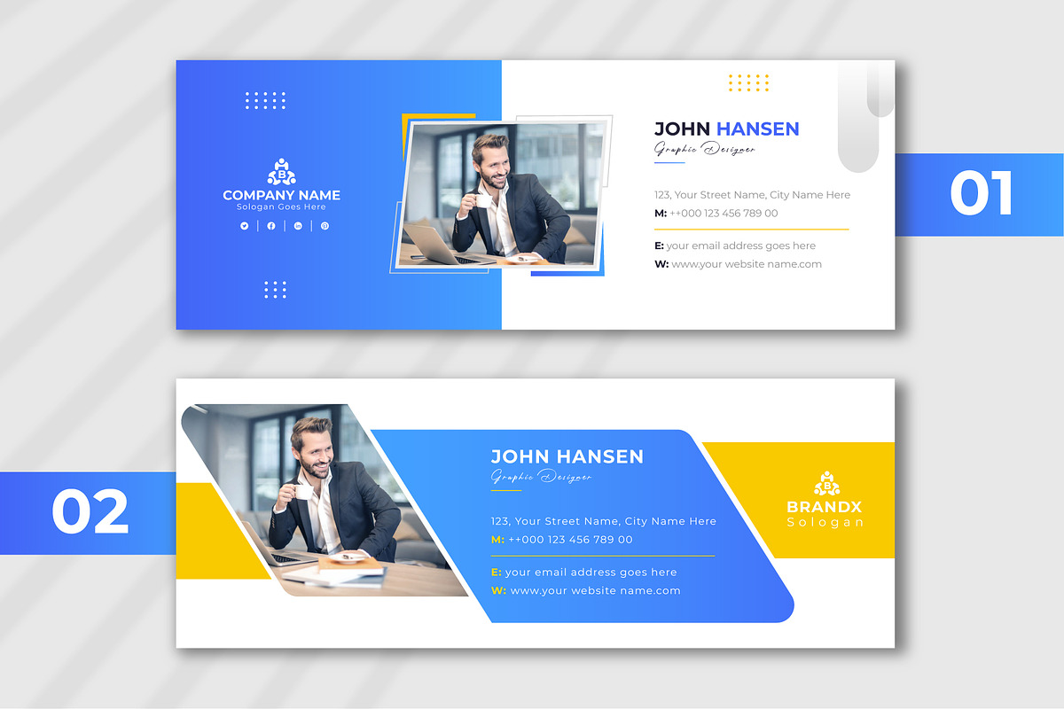 Creative Email Signature Template, a Social Media Template by pixelcreatx (Photo 1 of 2)