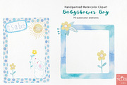 Watercolor Babyshower boy in blue, a Texture Illustration by LittleAcornGraphics (Thumbnail 10 of 11)