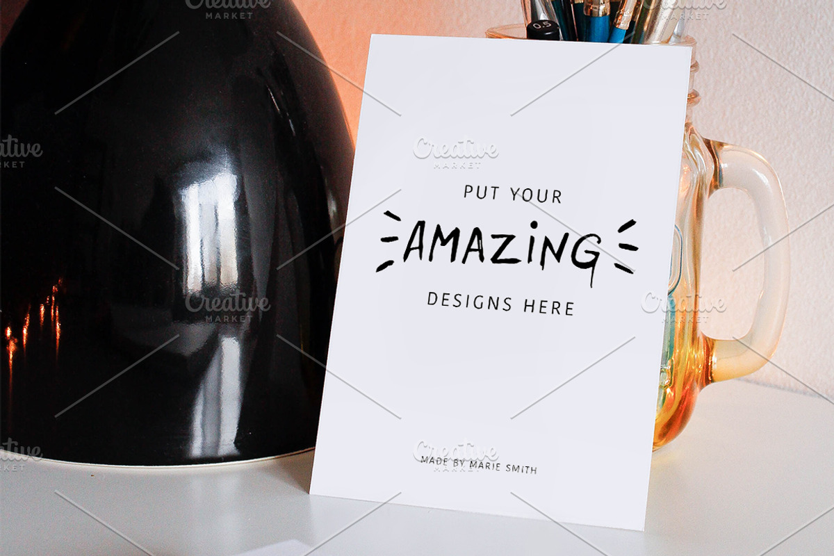 7 Mockups for Postcards & Drawing, a Product Mockup by Marie Smth (Photo 2 of 9)