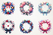 4th Of July Coquette Wreath Clipart, an Illustration by RobertsArt (Thumbnail 2 of 7)