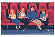 Family in the movie theatre, a Person Illustration by Good Studio (Thumbnail 1 of 3)