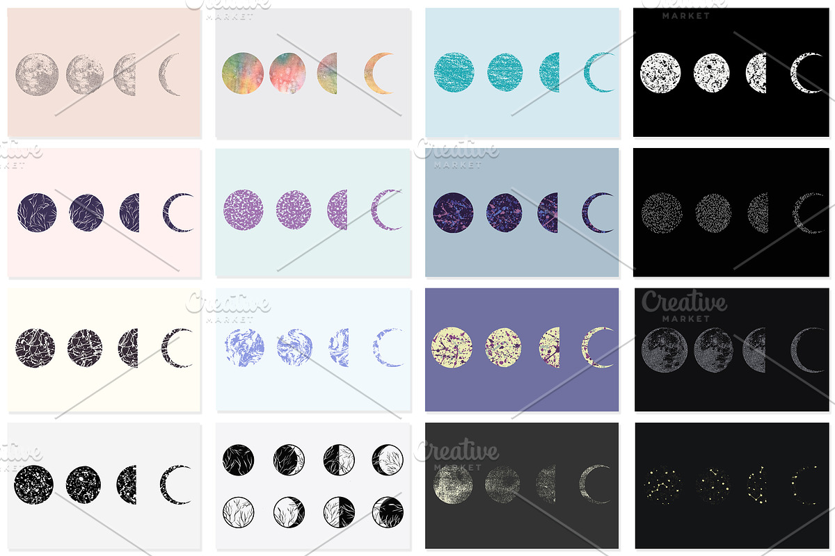 16 Moon Phases Vector set, an Object Graphic by Asyndrom (Photo 2 of 2)