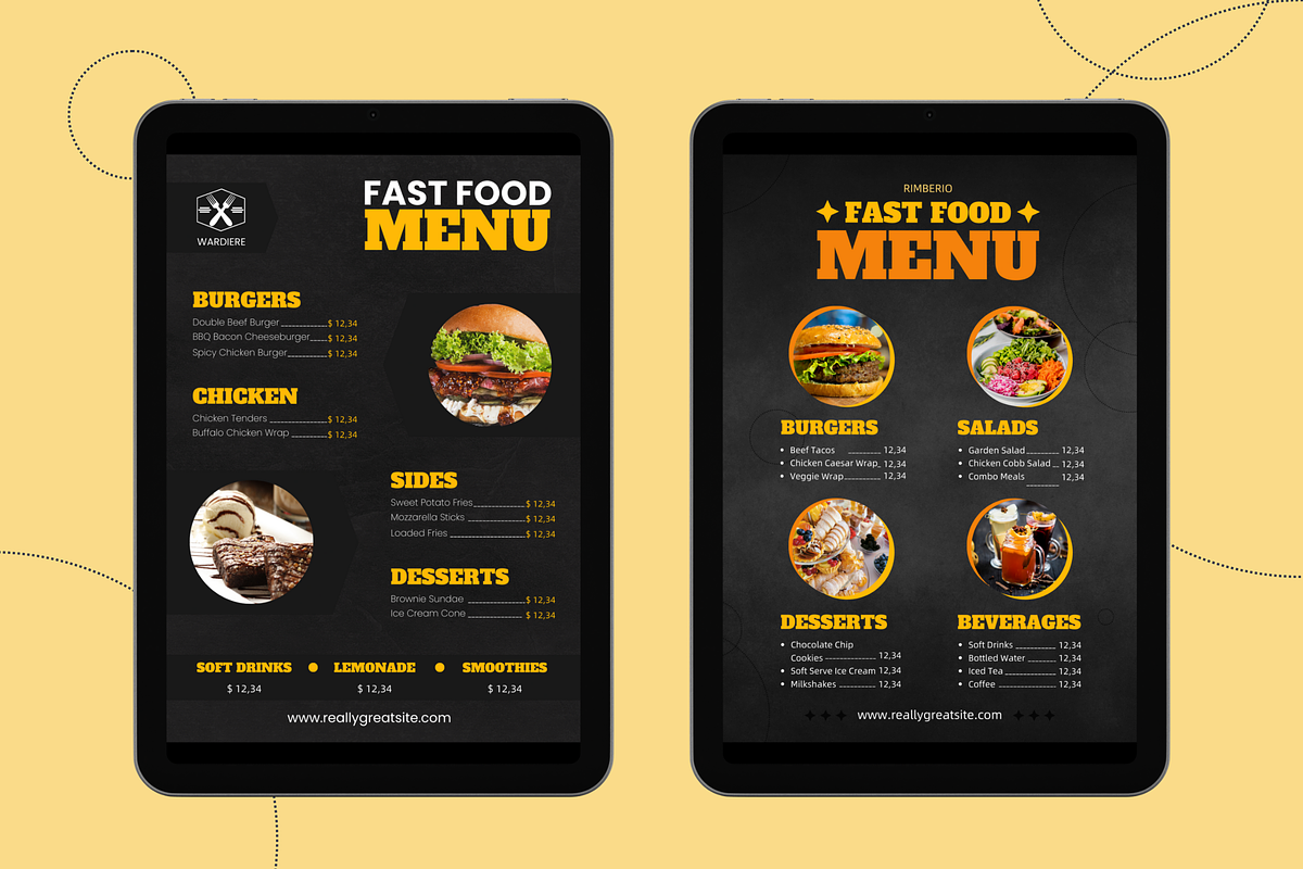 5 Fast Food Menu Templates Canva, a Templates & Theme by TemplateCastleStore (Photo 4 of 9)