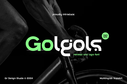 Golgols - Minimal Logo Font, a Sans Serif Font by QR Design Studio