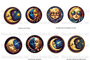 Mystical Moon Clipart, Celestial Sun, a Decorative Illustration by BrushstrokeArtGB (Thumbnail 5 of 9)
