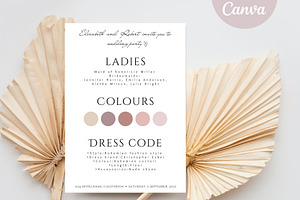 Wedding dress code details card