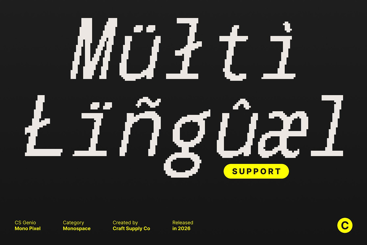 CS Genio Mono Pixel, a Sans Serif Font by Craft Supply Co. (Photo 6 of 8)