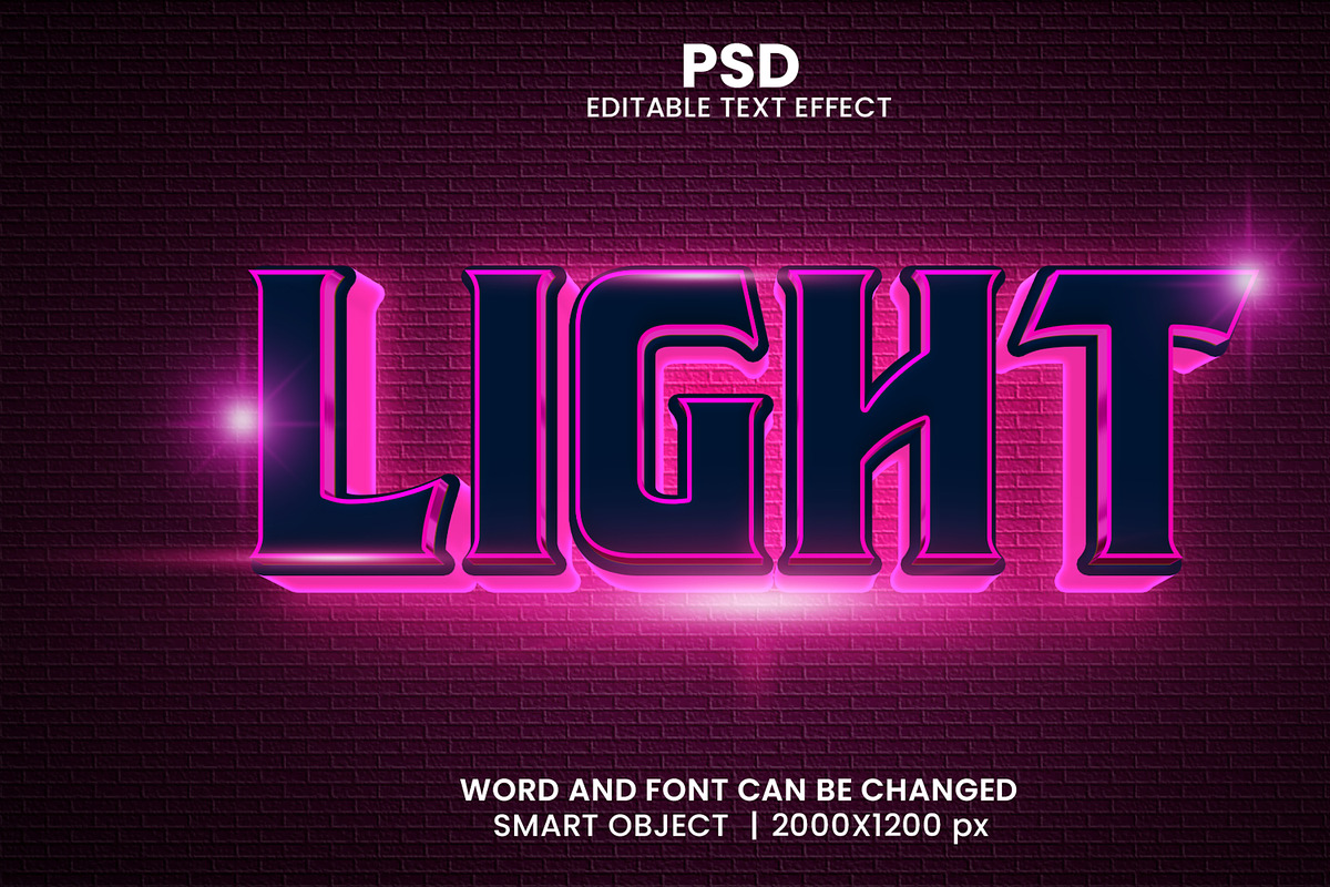 Neon Light 3d Psd Text Effect, a Brushes & More by bdrobin (Photo 2 of 2)