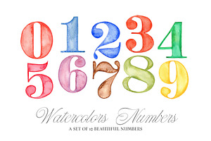 Watercolours Numbers