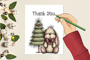 Whimsical Christmas Animals Clipart, an Illustration by Creative Art (Thumbnail 11 of 11)