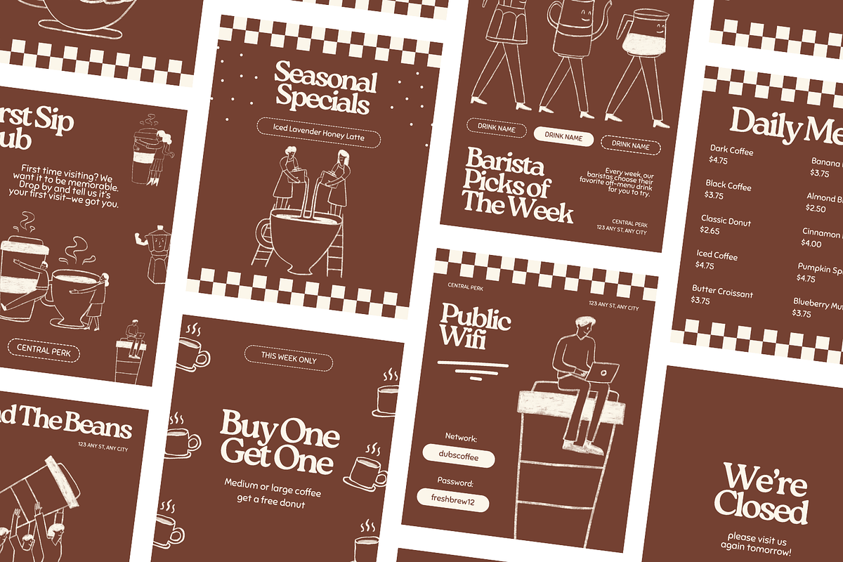 Coffee Shop Instagram Templates, a Social Media Template by Defects (Photo 2 of 2)