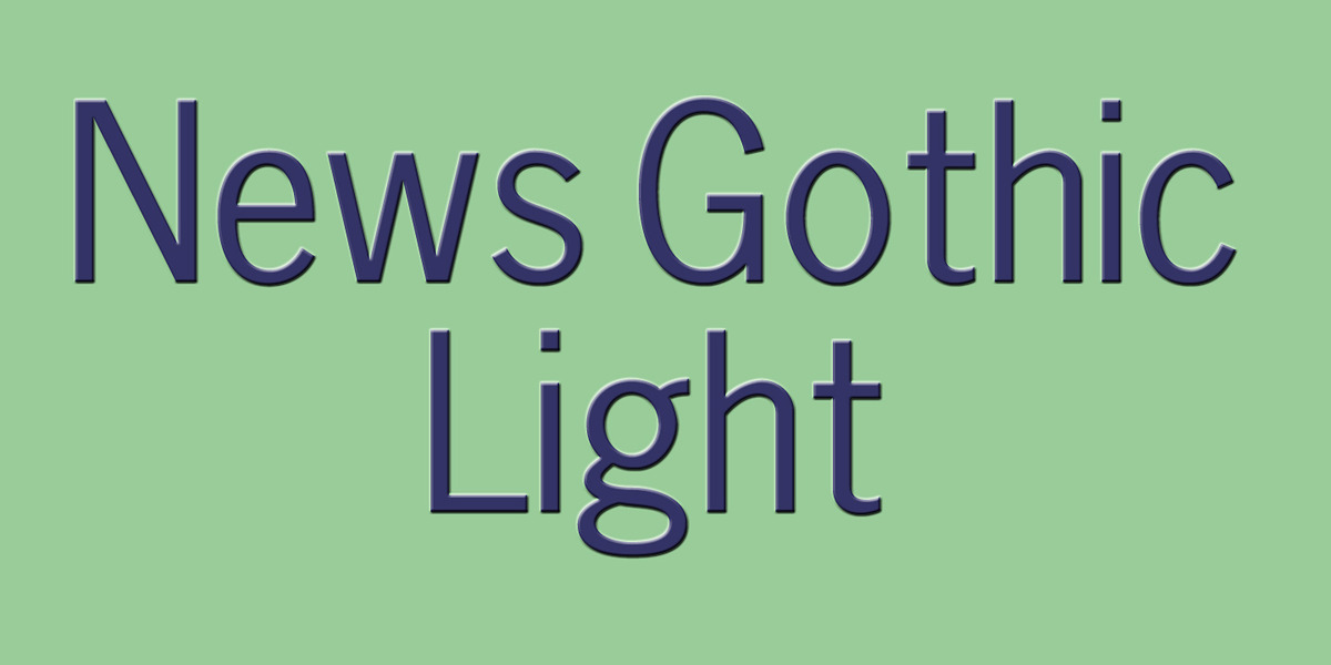 News Gothic Light, a Sans Serif Font by Wooden Type Fonts