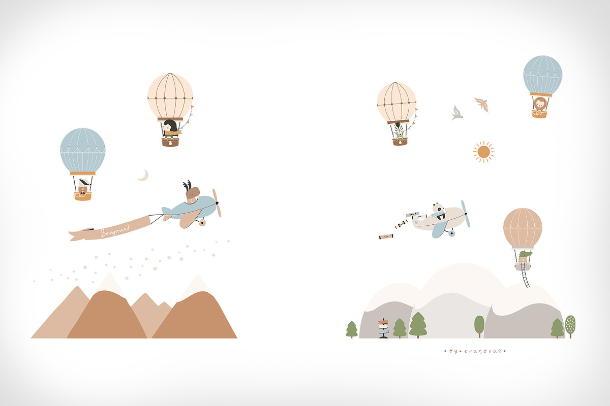 LITTLE TRAVELERS vector set, an Animal Illustration by erasovas (Photo 18 of 19)