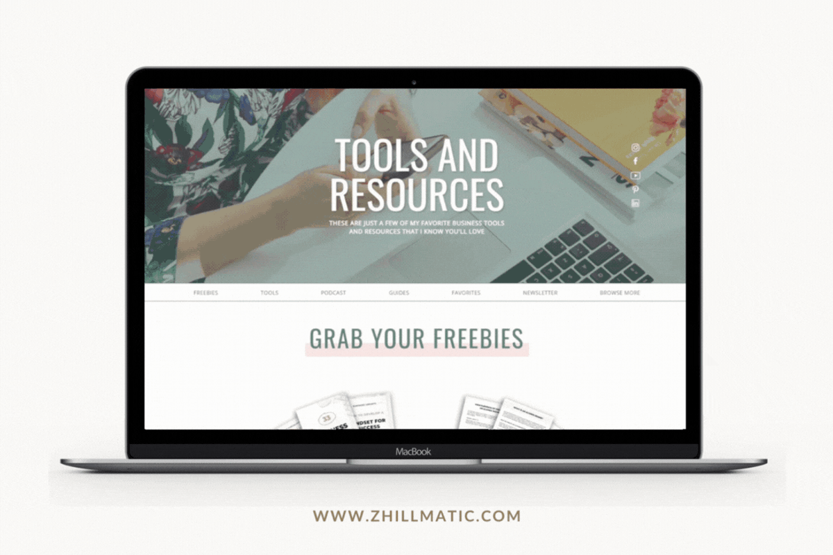 Showit Resources Page Template, a Landing Page Template by Zhillmatic (Photo 3 of 7)