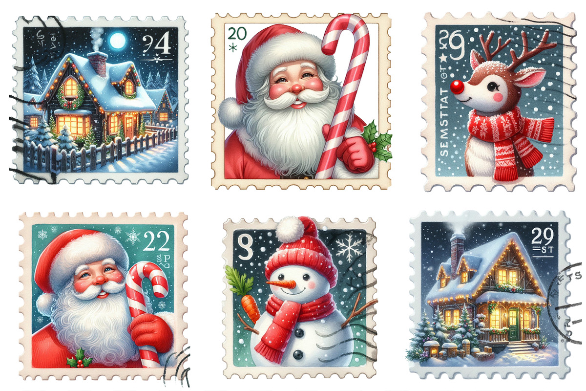 Christmas Postage Stamp Png, an Illustration by Designking (Photo 2 of 4)