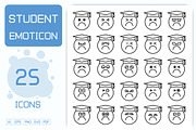 Bored and Moody Student Emoticon Set, an Outline Icon by Designfour (Thumbnail 1 of 7)