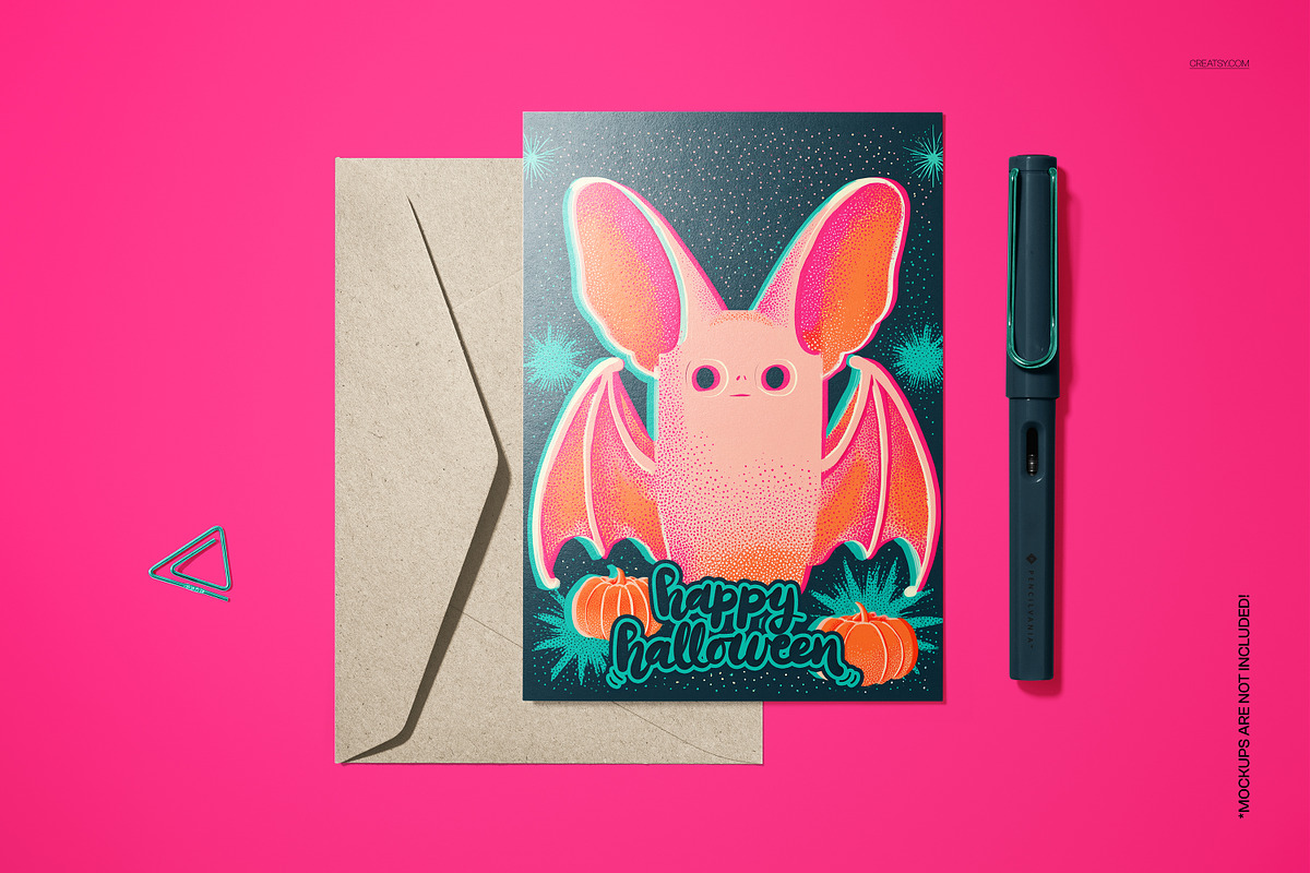 Vintage Halloween 5x7 Card Template, a Card Template by creatsy5 (Photo 4 of 5)