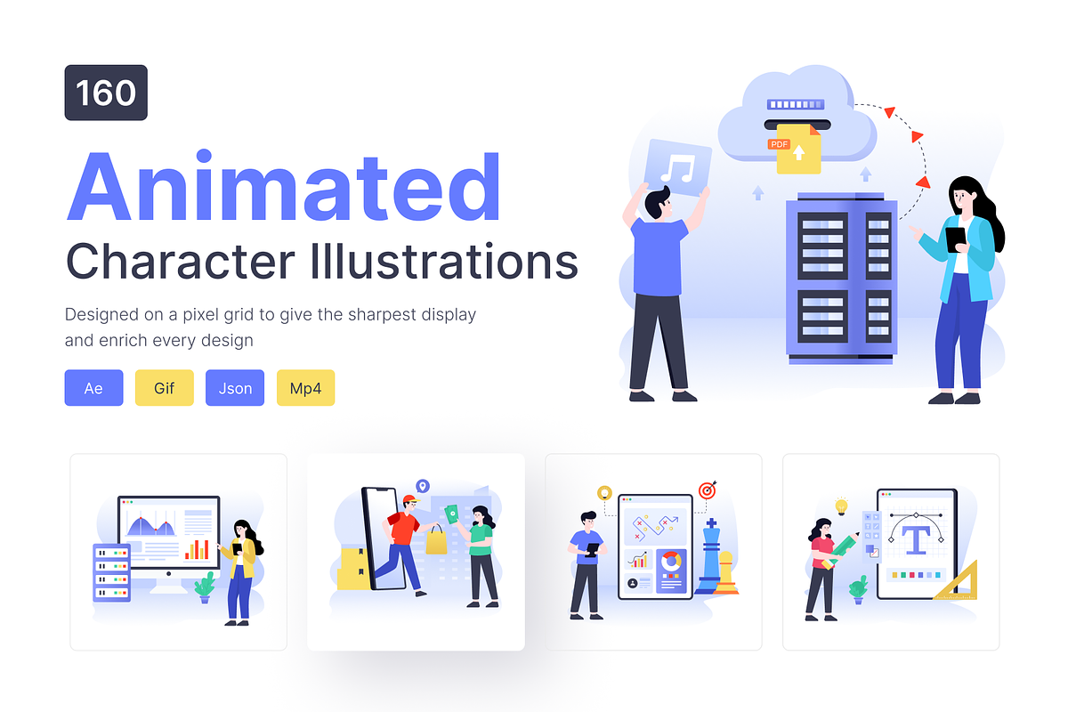 Animated Character Illustrations, a Solid Icon by Brickclay (Photo 1 of 4)