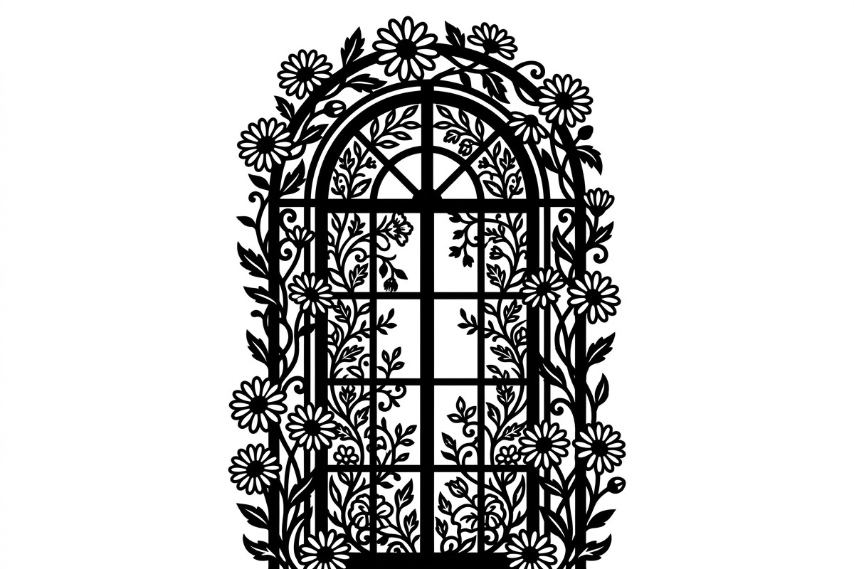 50 Floral French Window Ornament, a Decorative Illustration by Amazin_art (Photo 6 of 24)