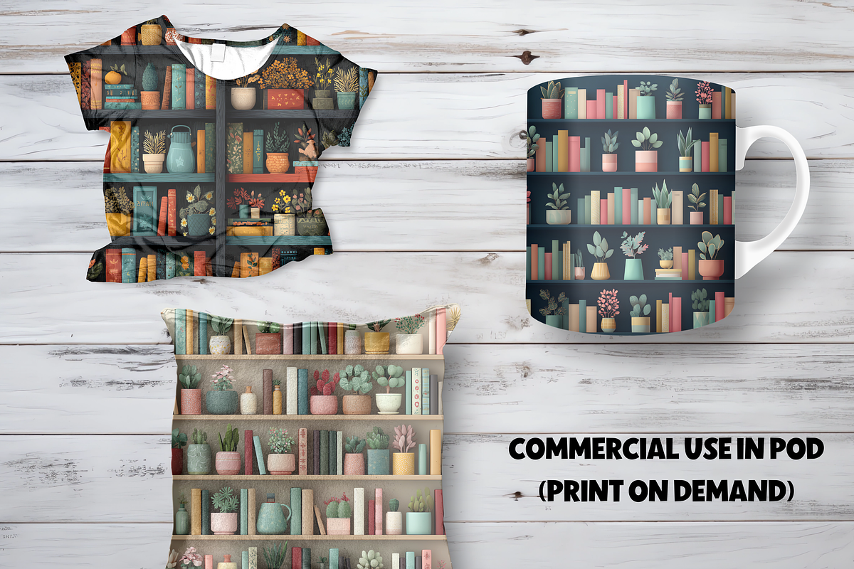72 Book Lovers Digital Paper, a Pattern Graphic by LA Design (Photo 9 of 10)