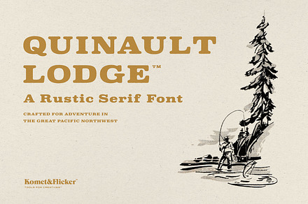Quinault Lodge – A Rustic Serif Font, a Serif Font by Komet & Flicker