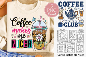 Retro Coffee Club Sublimation, a Seasonal Illustration by Rose Art