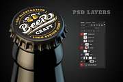 4 Mockup Bottle of beer. + emblems, a Product Mockup by SODESIGN (Thumbnail 4 of 5)