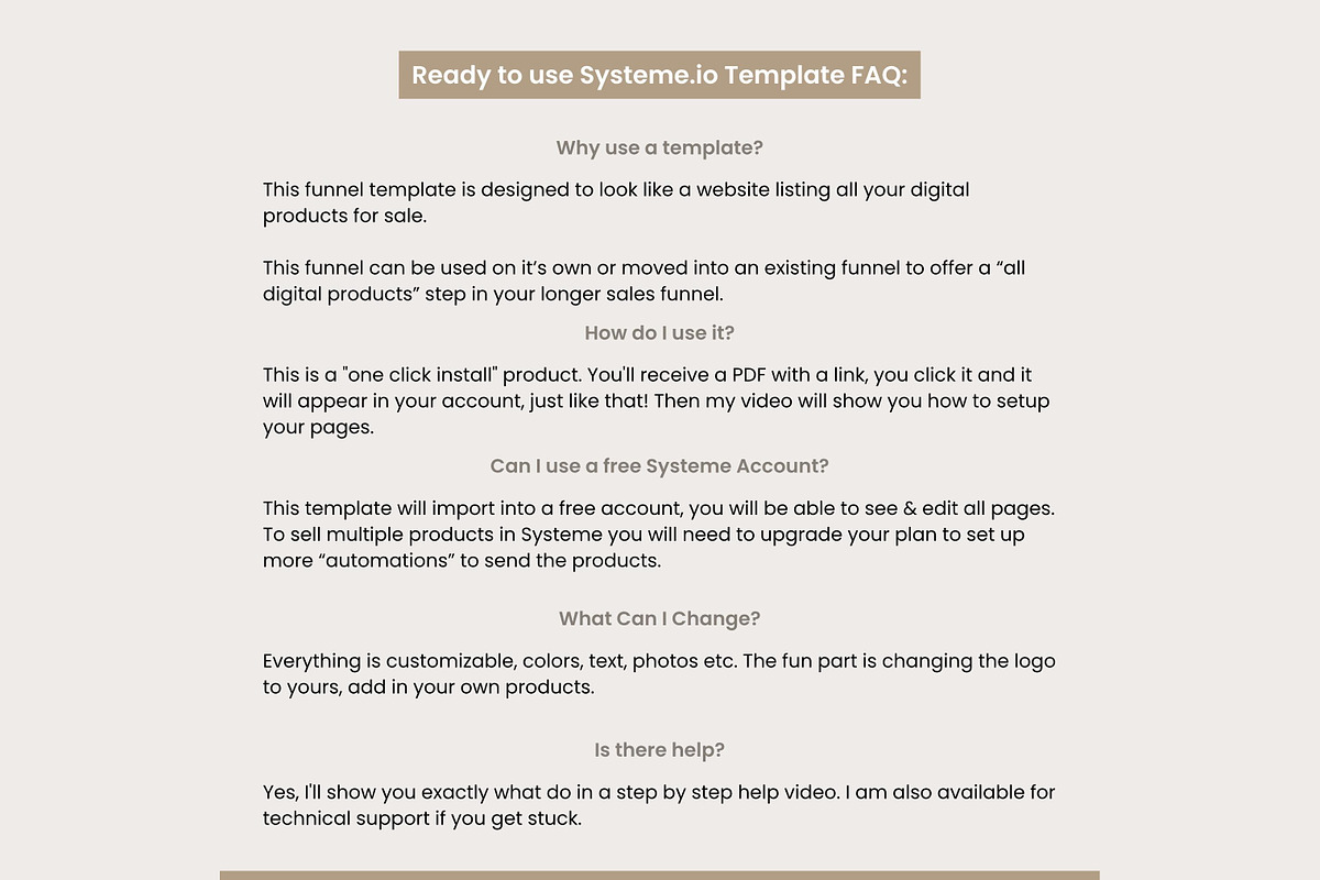 Systeme.io Modern Muse Shop Funnel, a Landing Page Template by Hayley's Digital Hub (Photo 5 of 9)