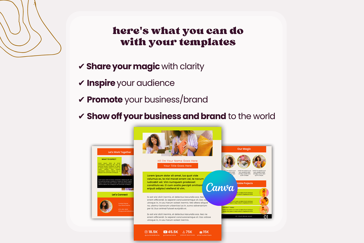 Ultimate Media Kit Canva Template, a Marketing Template by Templates by Carey (Photo 5 of 6)