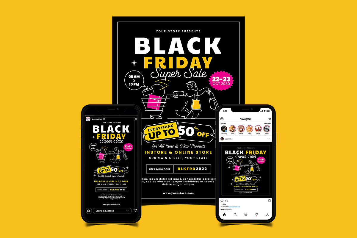 Black Friday Sale Set, a Flyer Template by Totem Design Studio (Photo 1 of 5)