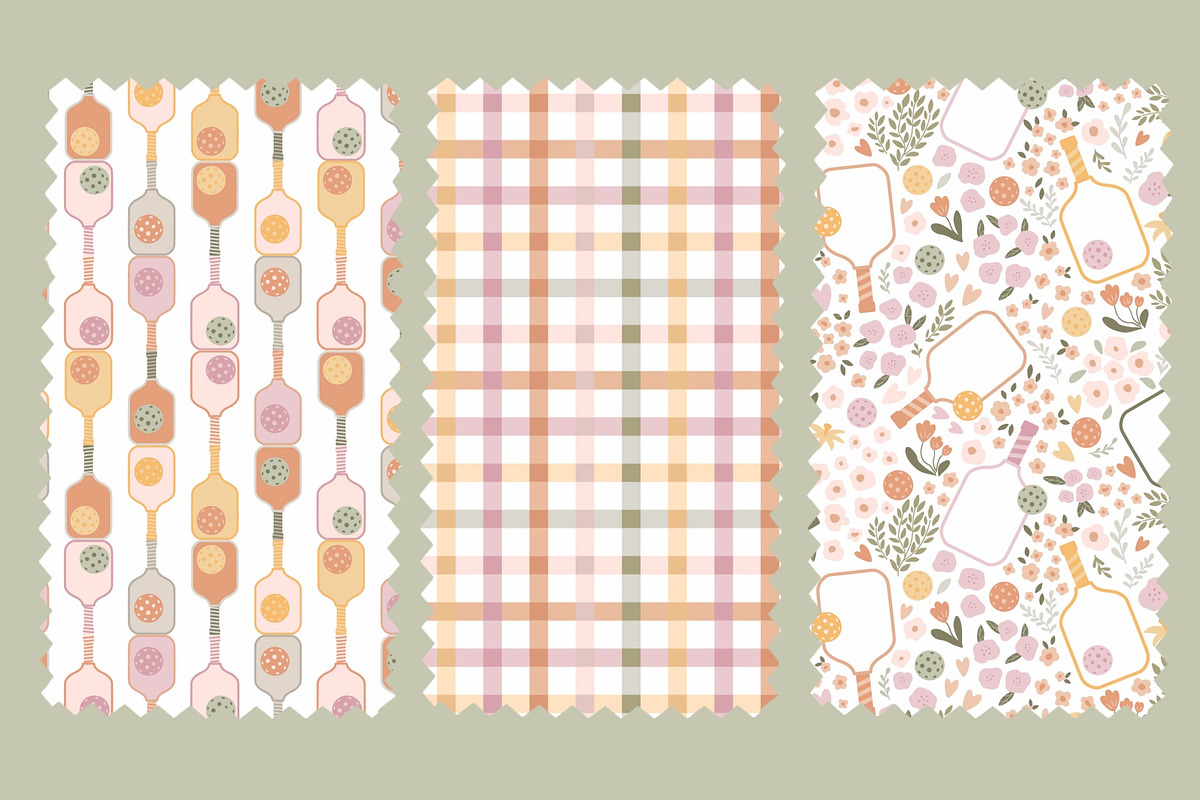 Pickleball paddles pattern set, a Pattern Graphic by Tani Kuzminka (Photo 9 of 13)