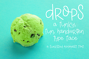 Drops | A handwritten, funky font, a Sans Serif Font by Sunkissed Minimalist (Thumbnail 1 of 3)