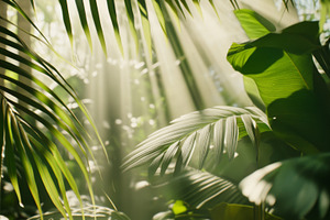 Tropical sunlight filtering through, a Photo by Dvoevnore photos