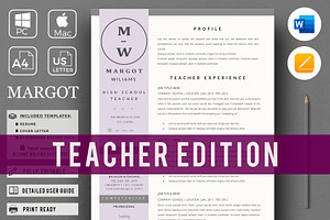 Teacher Resume Template Word & Pages