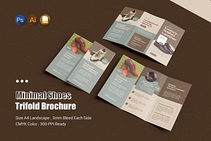 Minimal Shoes Trifold Brochure, a Brochure Template by Esensifiksi.studio