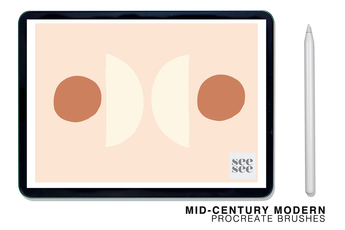 Procreate Mid Century Modern Brushes, a Brush Add-On by CC CREATIVE CO (Photo 15 of 17)