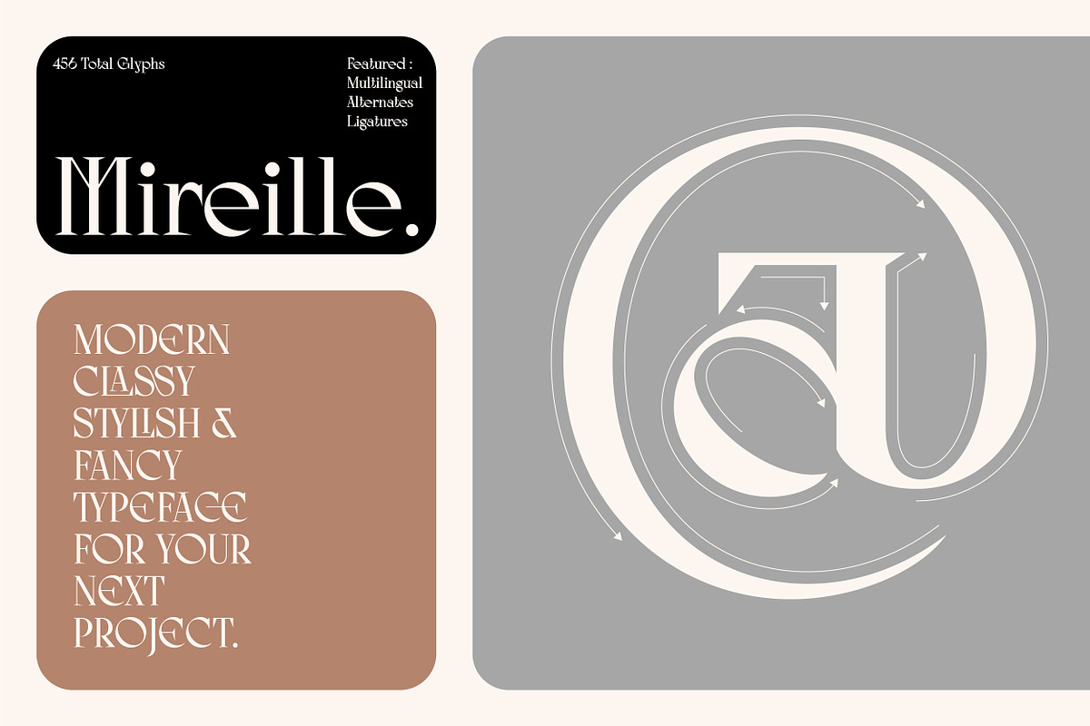 AO Mireille - Display Typeface, a Font by OwunStudio (Photo 2 of 15)