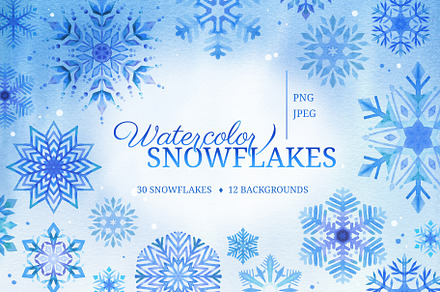 Watercolor Snowflakes