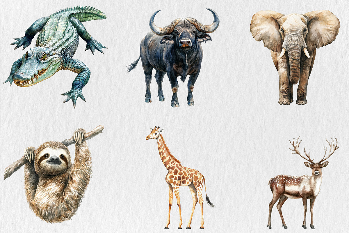 Watercolor Wildlife Nature Animals, an Animal Illustration by Rose Art (Photo 4 of 4)