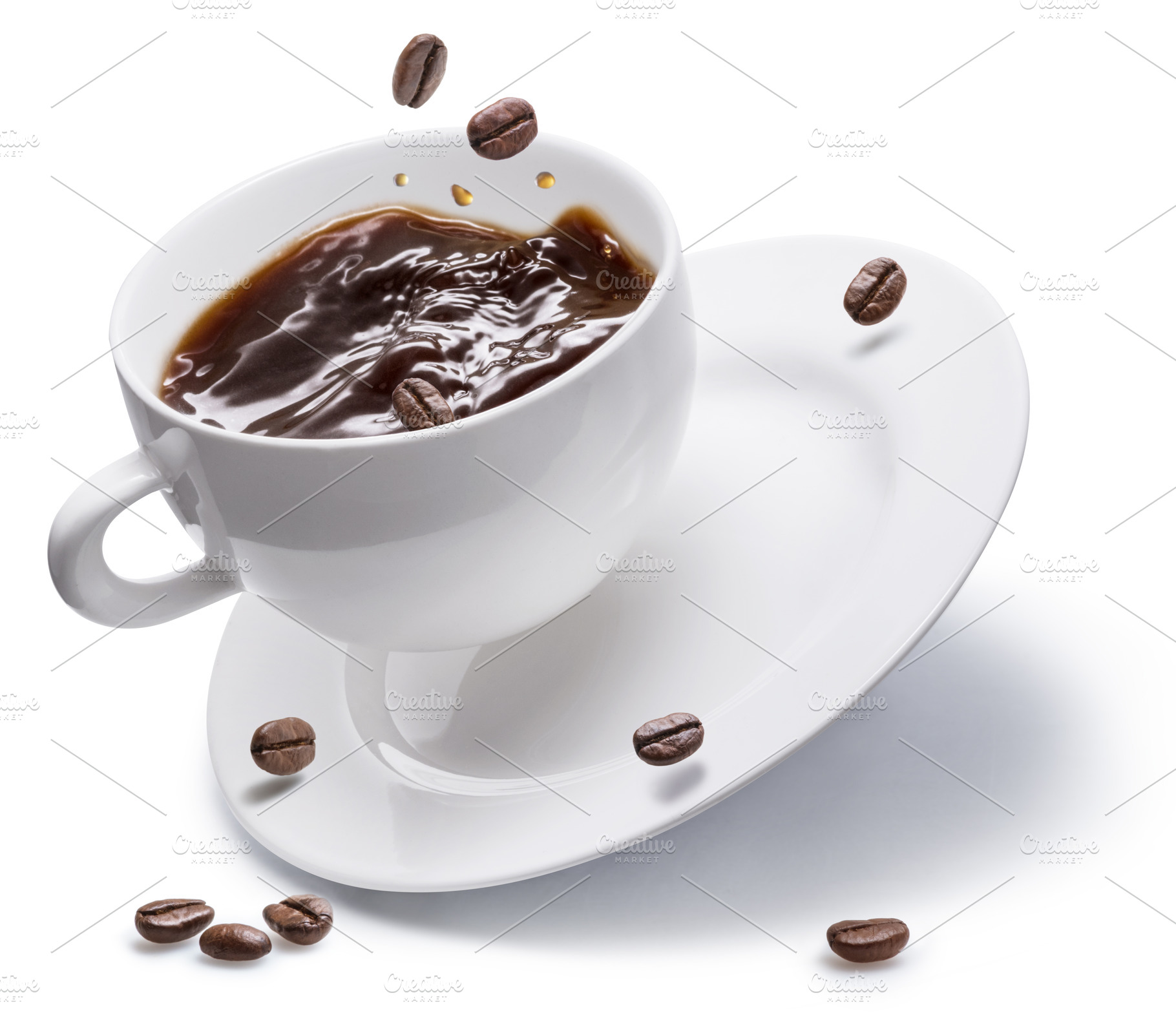 Coffee beans and coffee cup, a Food & Drink Photo by Volff