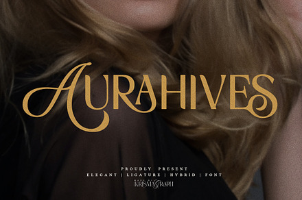 Aurahives | Hybrid Ligature Font, a Sans Serif Font by Krismagraph
