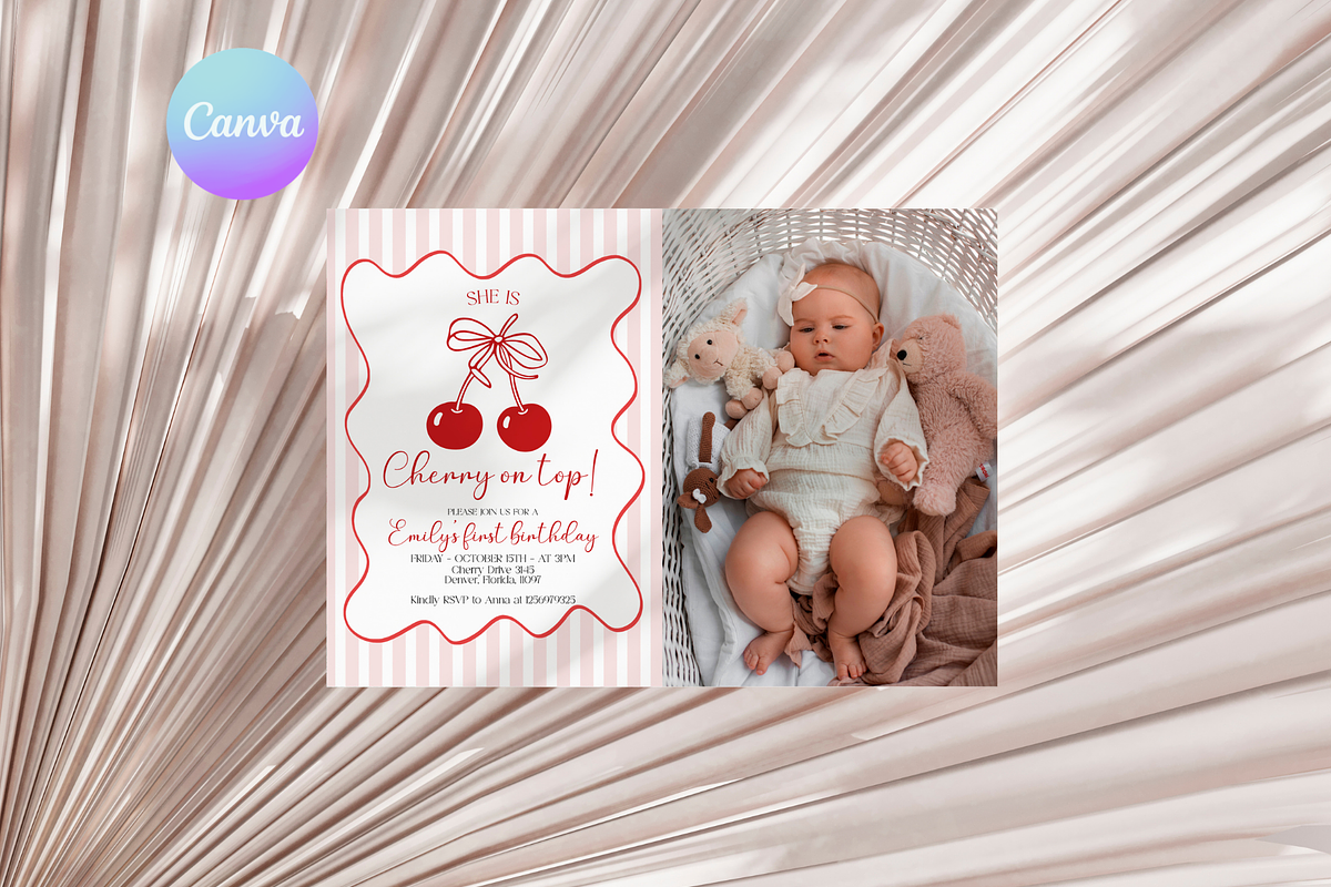Our Cherry on Top Photo Invite, a Templates & Theme by VeliusCreativeStudio (Photo 1 of 3)