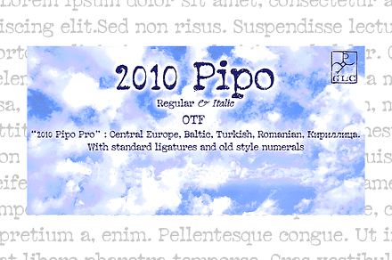2010 Pipo Pro Set, a Serif Font by GLC Foundry